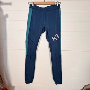 Kari Traa Blue and Aqua Performance Leggings Medium
